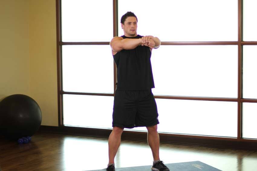 Sit Squats, position 1 of 2
