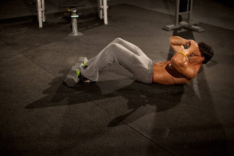 3/4 Sit-Up, position 1 of 2
