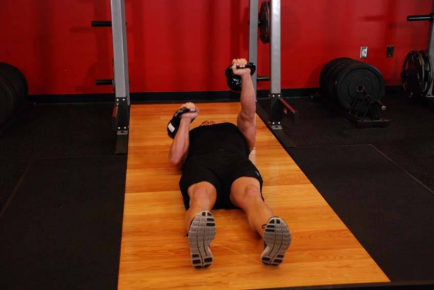 Alternating Floor Press, position 2 of 2