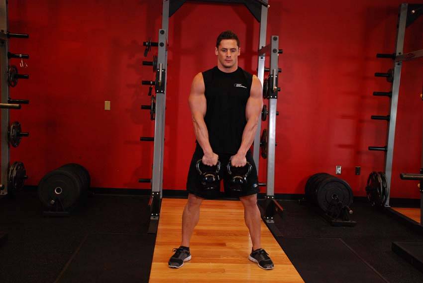 Alternating Hang Clean, position 1 of 2