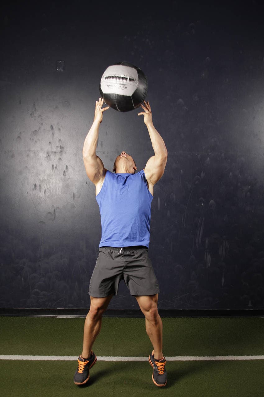 Backward Medicine Ball Throw, position 2 of 2
