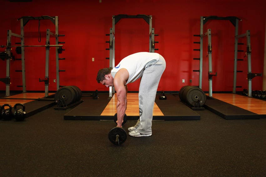 Barbell Ab Rollout, position 1 of 2