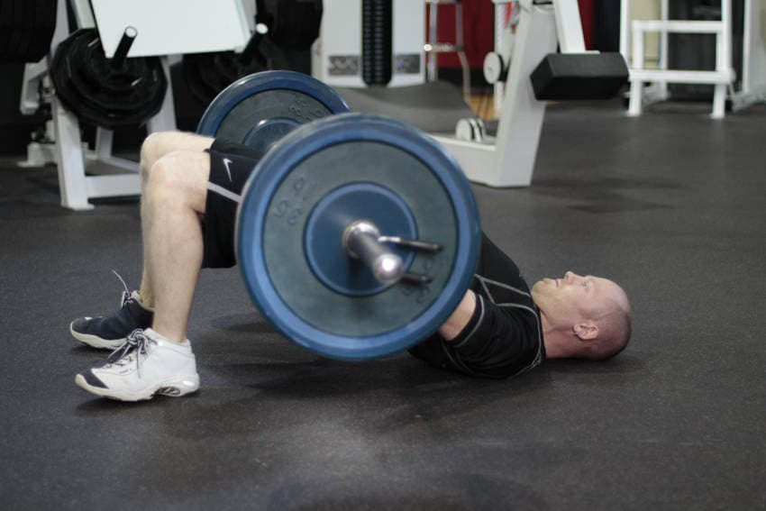 Barbell Glute Bridge, position 2 of 2