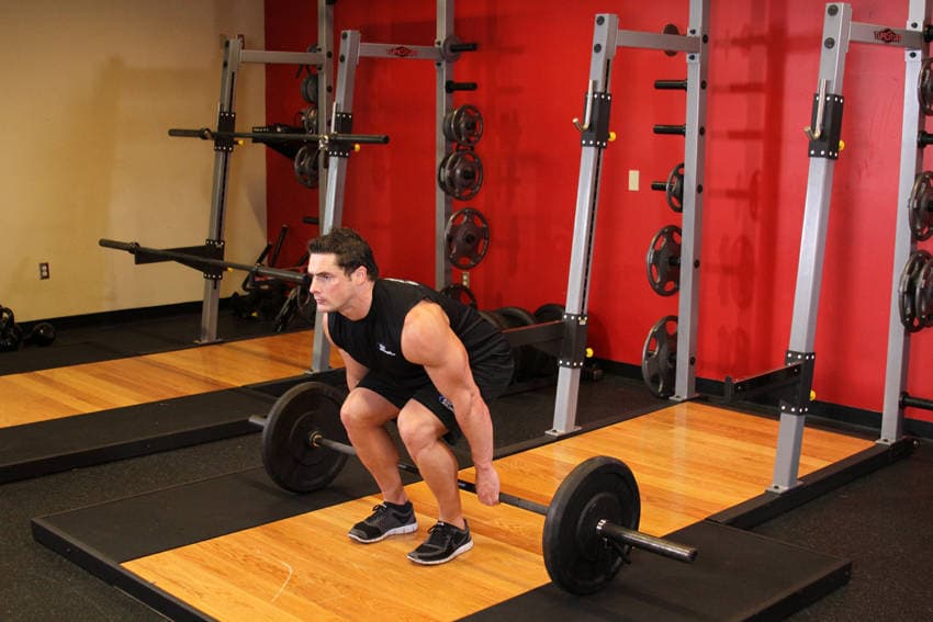 Barbell Hack Squat, position 1 of 2
