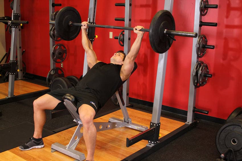 Barbell Incline Bench Press - Medium Grip, position 1 of 2