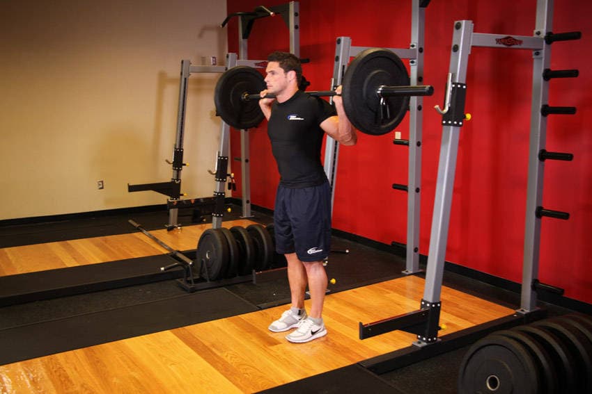Barbell Lunge, position 1 of 2