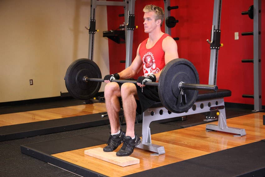 Barbell Seated Calf Raise, position 2 of 2