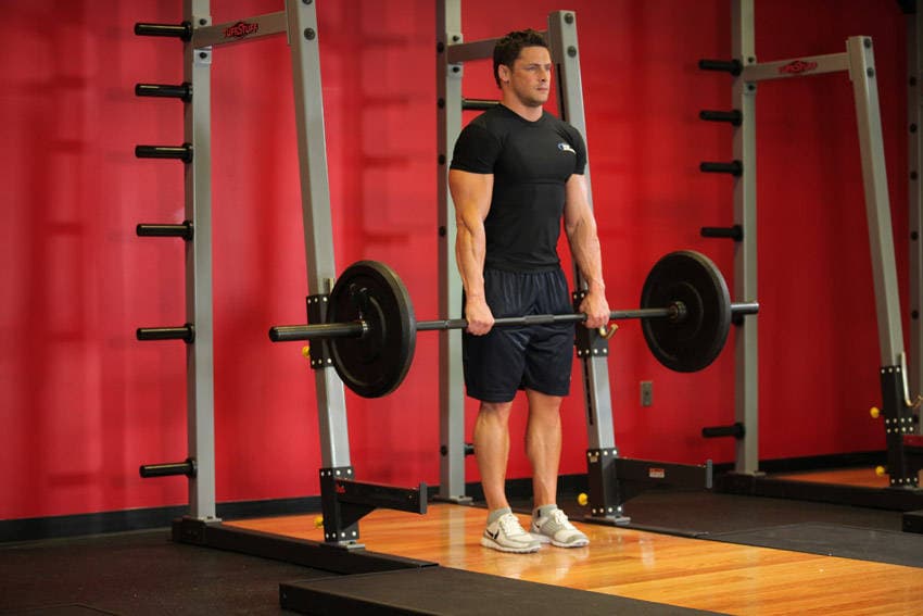 Barbell Shrug, position 1 of 2