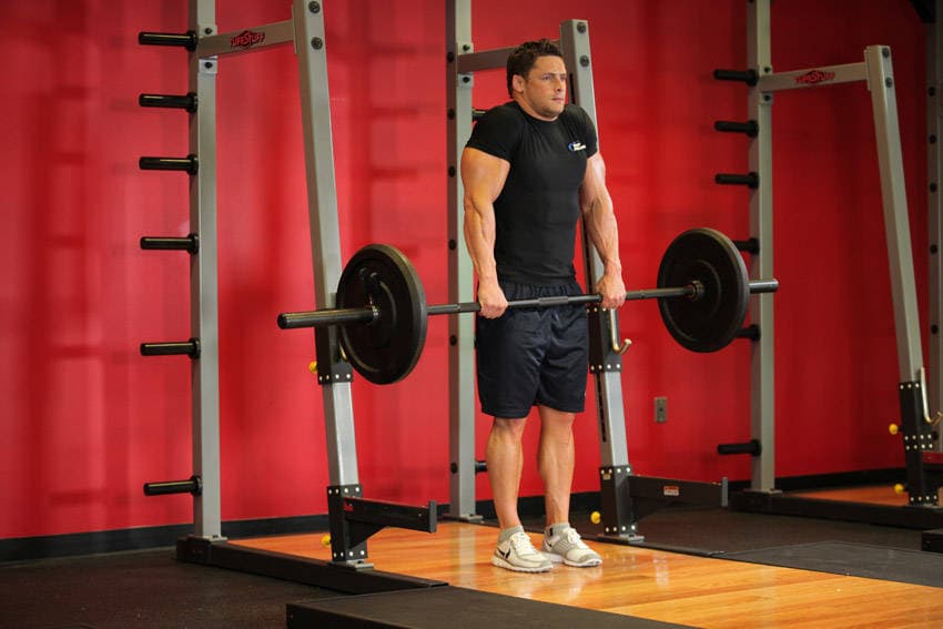 Barbell Shrug, position 2 of 2