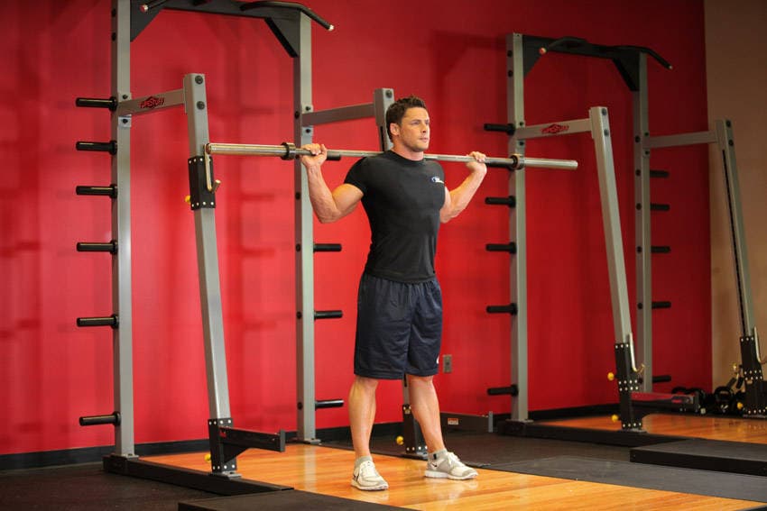 Barbell Side Bend, position 1 of 2