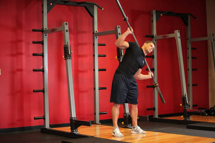 Barbell Side Bend, position 2 of 2