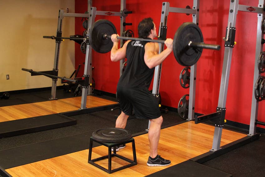 Barbell Squat To A Bench, position 1 of 2