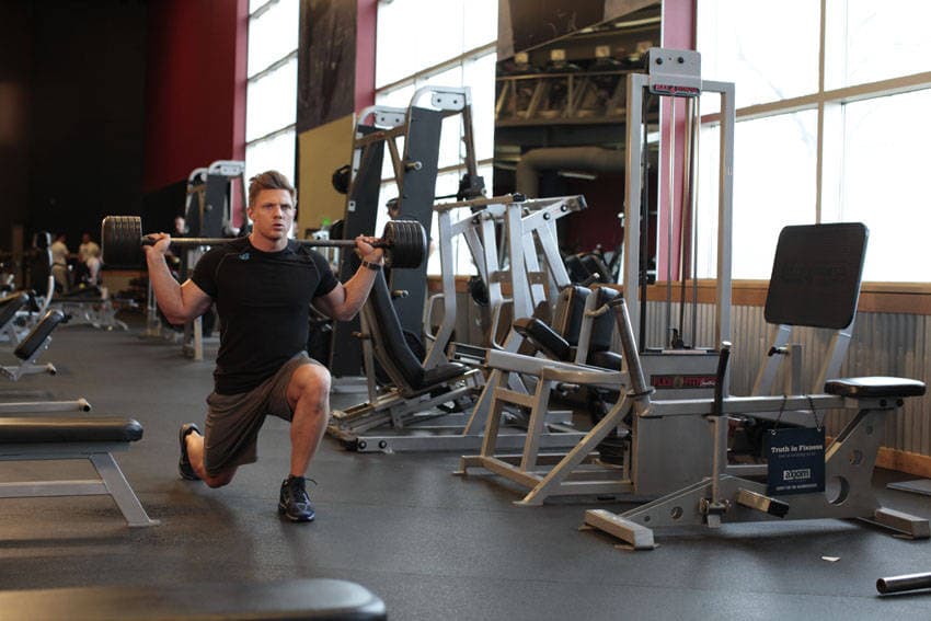 Barbell Walking Lunge, position 2 of 2