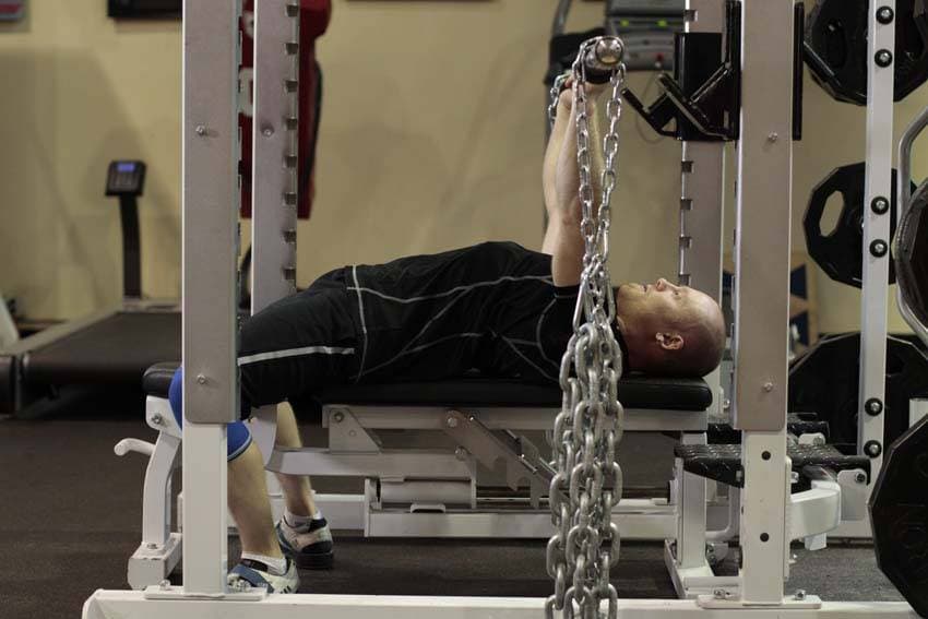 Bench Press with Chains, position 1 of 2