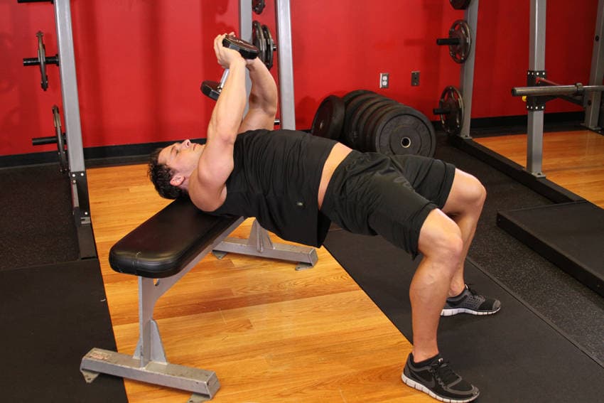 Bent-Arm Dumbbell Pullover, position 1 of 2