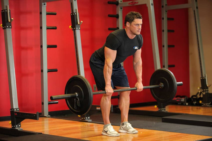 Bent Over Barbell Row, position 1 of 2