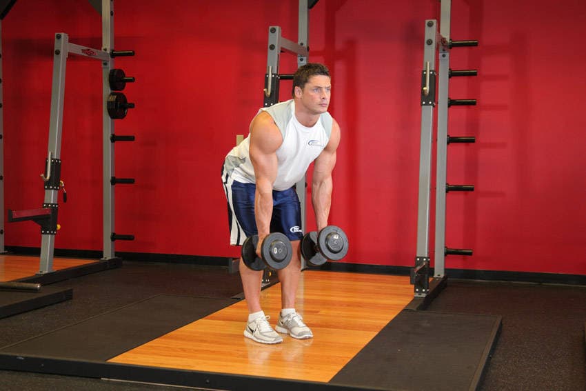 Bent Over Two-Dumbbell Row With Palms In, position 1 of 2