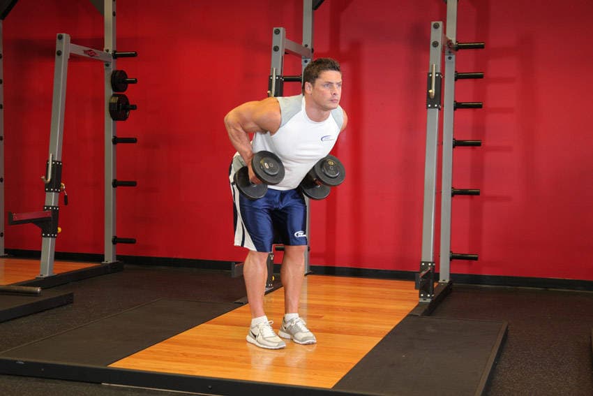 Bent Over Two-Dumbbell Row With Palms In, position 2 of 2