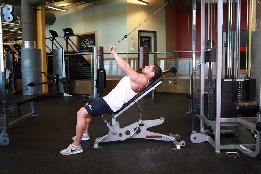 Cable Incline Triceps Extension, position 2 of 2