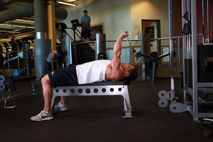 Cable Lying Triceps Extension, position 2 of 2