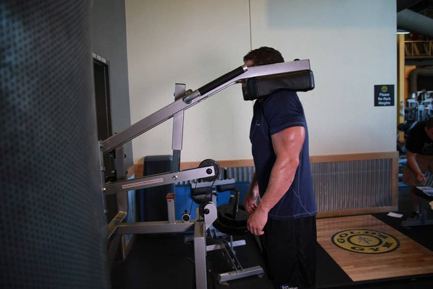 Calf-Machine Shoulder Shrug, position 2 of 2