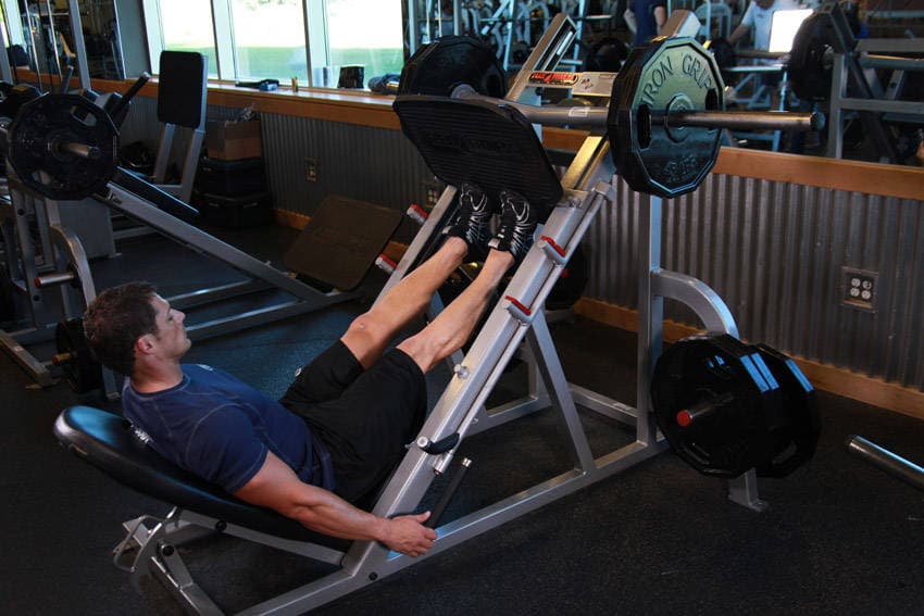 Calf Press On The Leg Press Machine, position 2 of 2