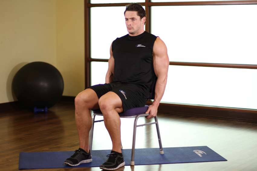 Chair Leg Extended Stretch, position 1 of 2