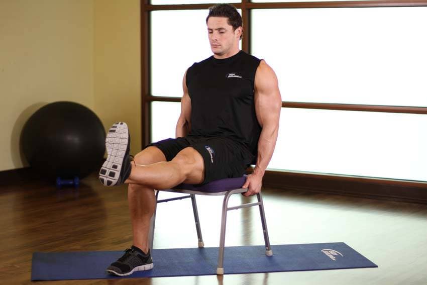 Chair Leg Extended Stretch, position 2 of 2