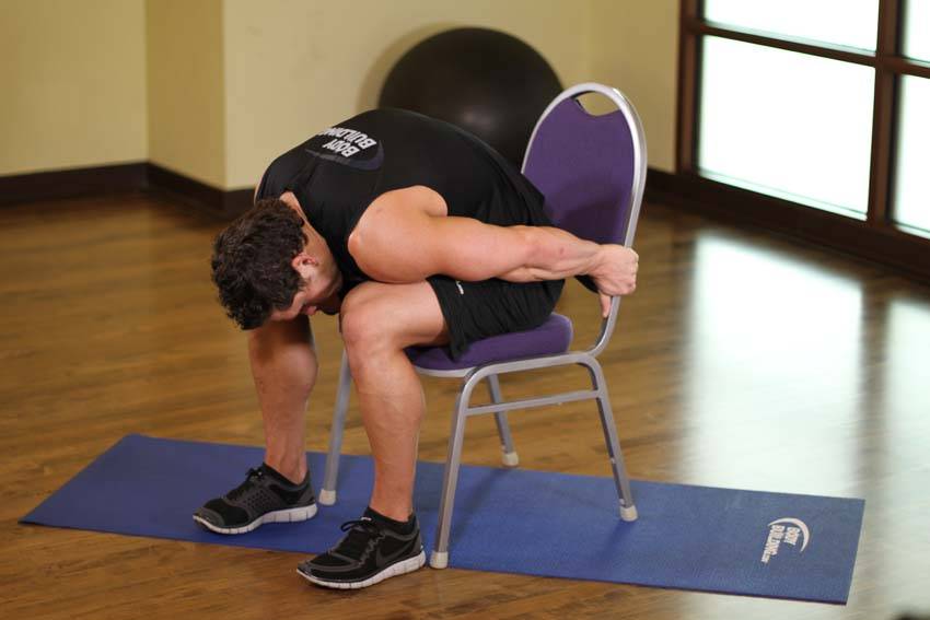 Chair Upper Body Stretch, position 2 of 2