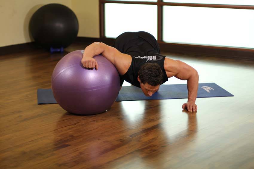 Chest Stretch on Stability Ball, position 2 of 2