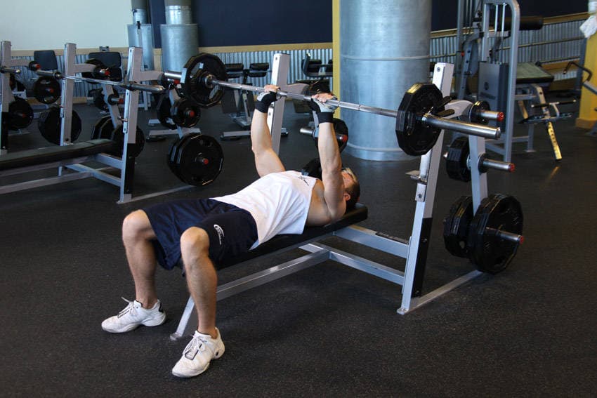 Close-Grip Barbell Bench Press, position 2 of 2