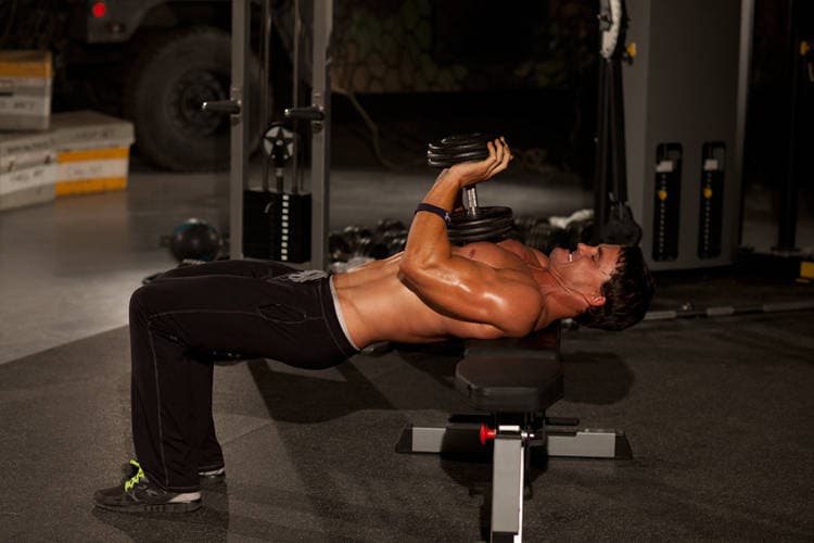 Close-Grip Dumbbell Press, position 2 of 2