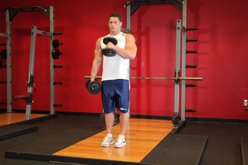 Cross Body Hammer Curl, position 2 of 2