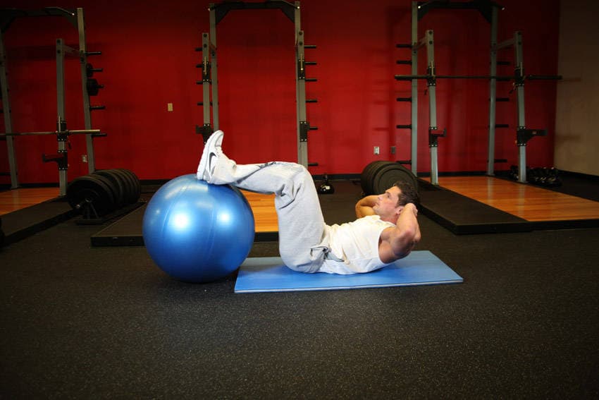 Crunch - Legs On Exercise Ball, position 2 of 2