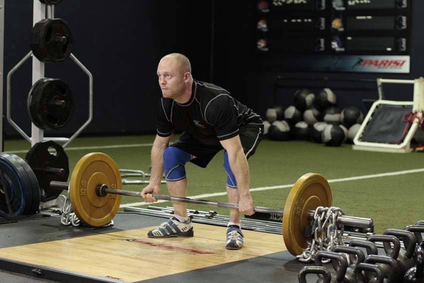 Deadlift with Chains, position 1 of 2