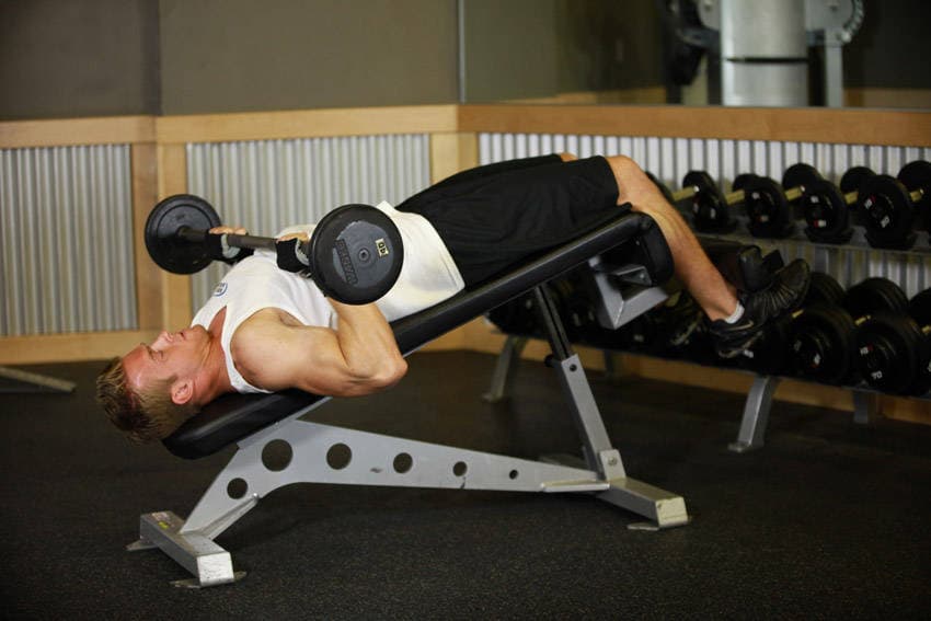 Decline Close-Grip Bench To Skull Crusher, position 2 of 2