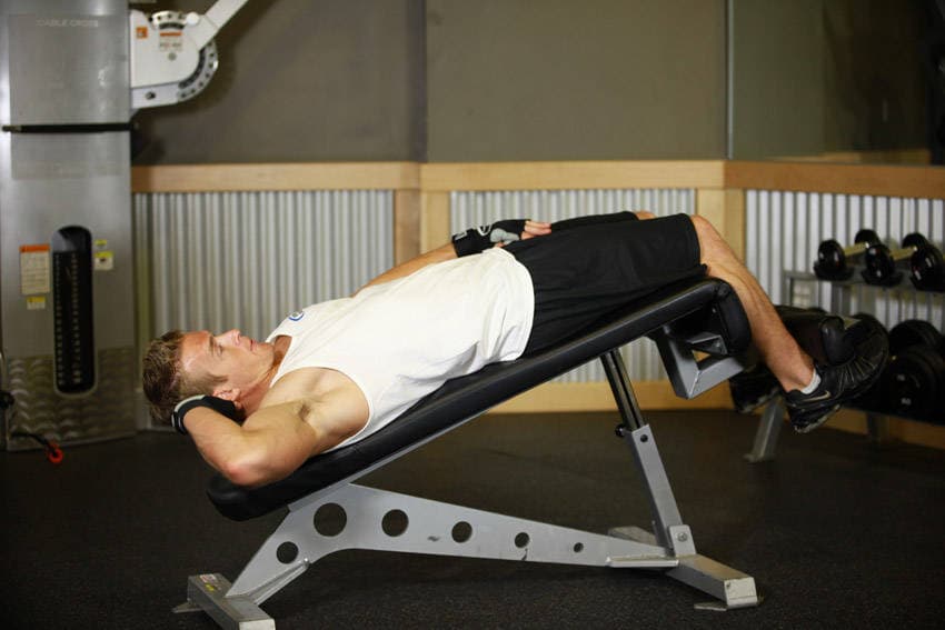 Decline Oblique Crunch, position 1 of 2