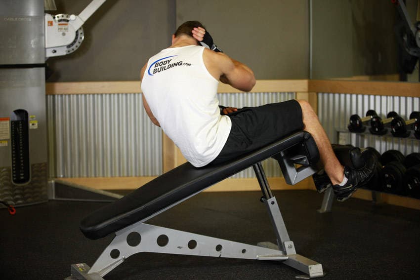 Decline Oblique Crunch, position 2 of 2