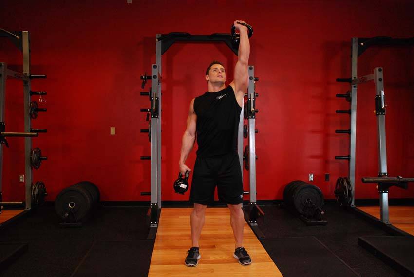 Double Kettlebell Windmill, position 1 of 2
