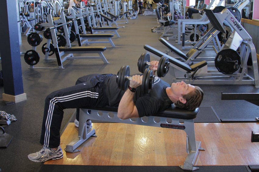 Dumbbell Bench Press with Neutral Grip, position 2 of 2