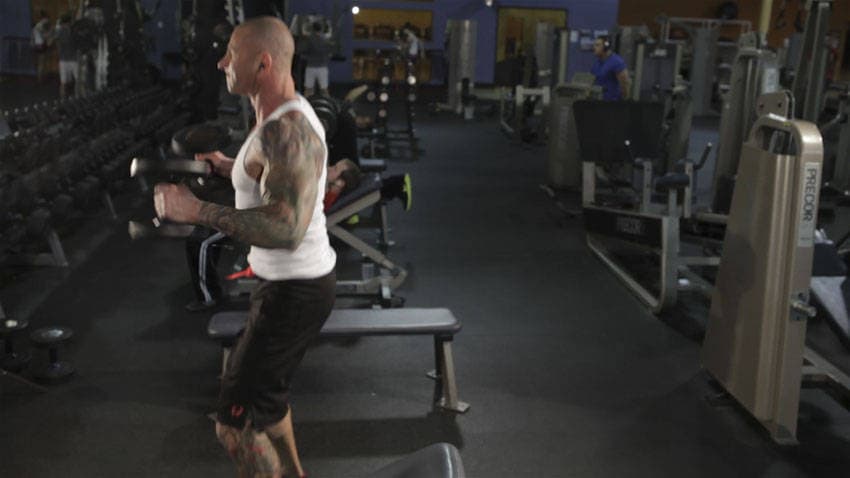 Dumbbell Clean, position 2 of 2