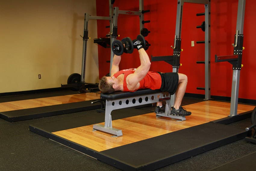 Dumbbell Flyes, position 1 of 2