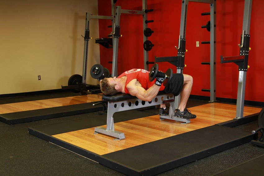 Dumbbell Flyes, position 2 of 2