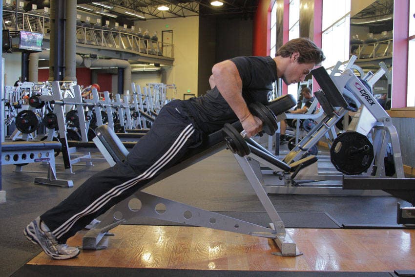 Dumbbell Incline Row, position 2 of 2