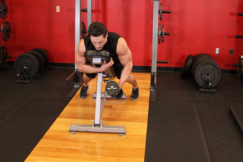 Dumbbell Lying One-Arm Rear Lateral Raise, position 1 of 2