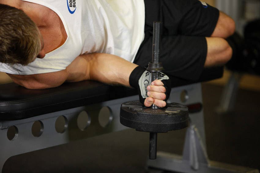 Dumbbell Lying Pronation, position 1 of 2