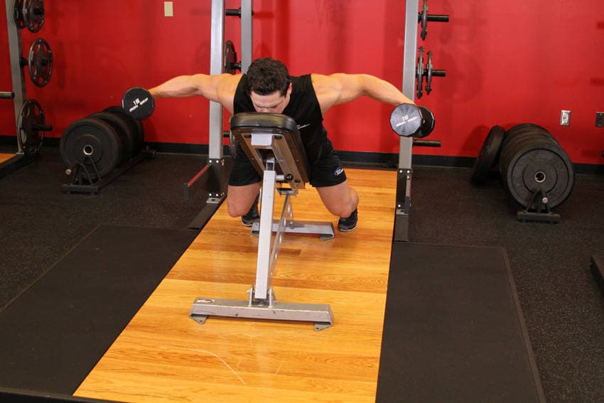 Dumbbell Lying Rear Lateral Raise, position 2 of 2