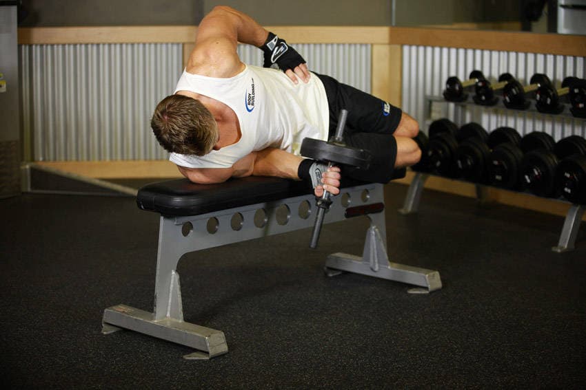 Dumbbell Lying Supination, position 1 of 2