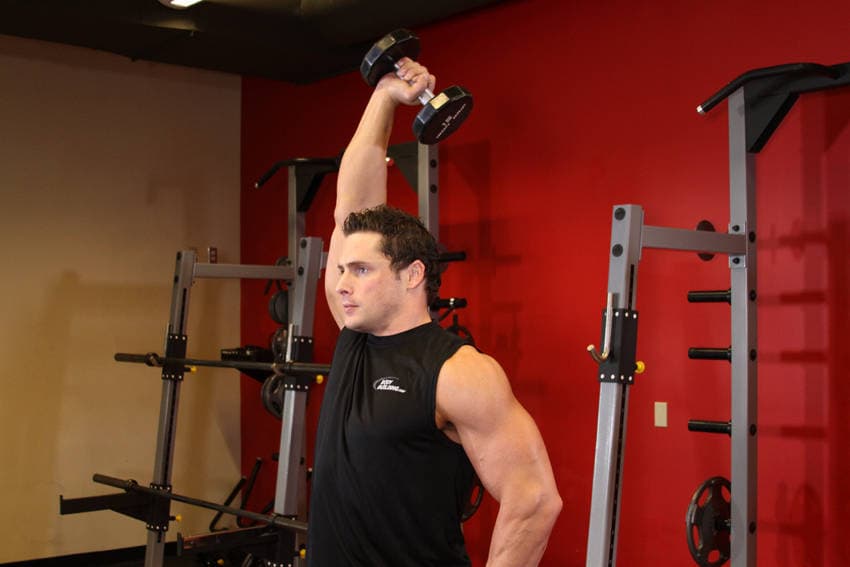 Dumbbell One-Arm Triceps Extension, position 2 of 2