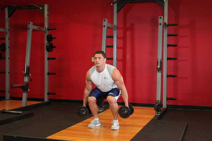 Dumbbell Squat, position 2 of 2